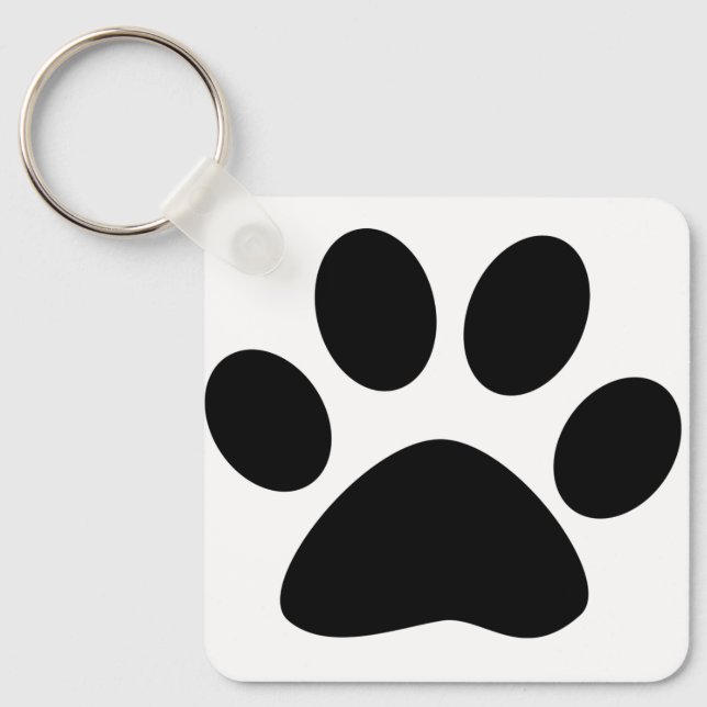 Llavero Regalo de mamá perrito con estampado de huellas de (Anverso)