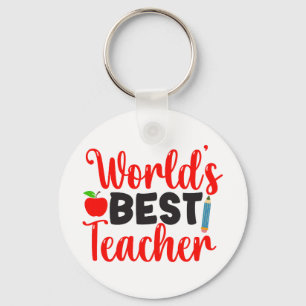 Llavero Regalo de manzana para la mejor escuela de profeso