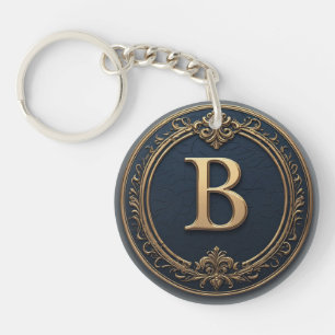 Llavero 🔷 Regalo de Monograma de Letra B para Él 🔑