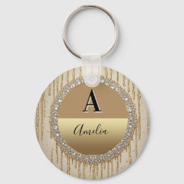 Llavero Regalo de Monograma de Oro Personalizado para Boda