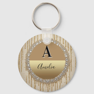 Llavero Regalo de Monograma de Oro Personalizado para Boda