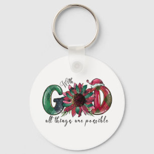 Llavero Regalo de Navidad con Dios Todas las cosas son pos