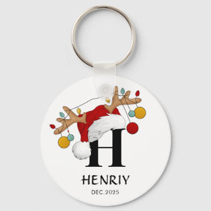 Llavero Regalo de Navidad con nombre de letra personalizad