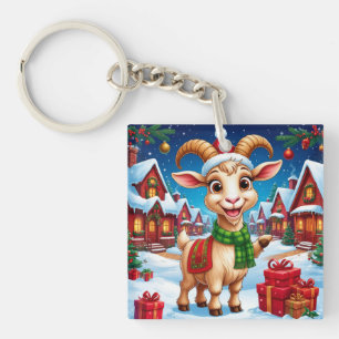 Llavero ❄️ Regalo de Navidad para amante de cabras Año de