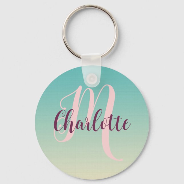 Llavero Regalo de Navidades verde azulados de Ombre para s (Anverso)