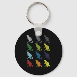 Llavero Regalo de Neon Pop Art Retro Rat Rodent