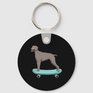 Llavero Regalo de niños lindos en monopatín Weimaraner Wei
