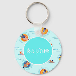 Llavero Regalo de nombre del fiesta de la piscina