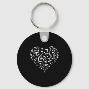Llavero Regalo de notas musicales en forma de corazón para