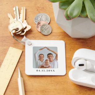 Llavero Regalo de novio de boda con foto familiar personal