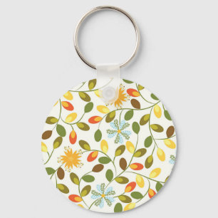 Llavero Regalo de nueva casa Patrón floral vintage