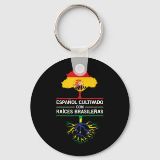 Llavero Regalo de patrimonio de banderas de España y Brasi