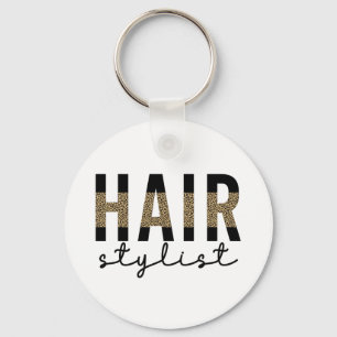 Llavero Regalo de peluquero estilista Cheetah Typography H