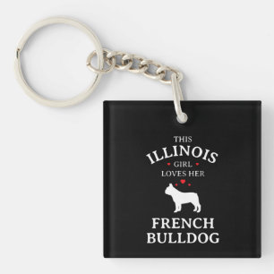 Llavero Regalo de perro A esta Chica de Illinois le encan