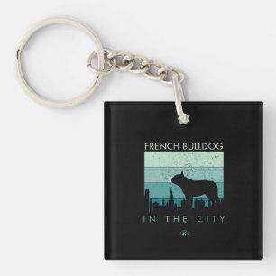 Llavero Regalo de perro   Bulldog Francés En La Ciudad