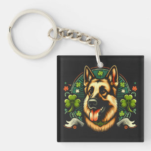 Llavero Regalo de perro pastor del Día de San Patricio