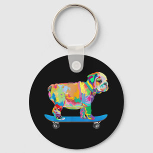 Llavero Regalo de perro Patineta de Bulldog de Guay de c