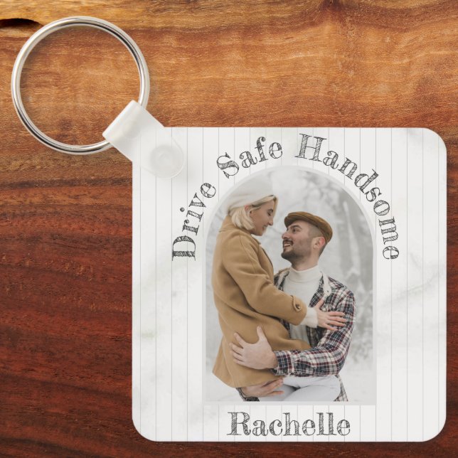Llavero Regalo de Personalizado de Drive Safe a Foto De No (Anverso)