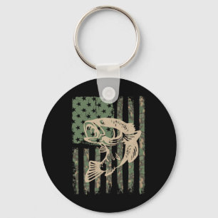 Llavero Regalo de pesca con bandera de EE. UU. de camuflaj