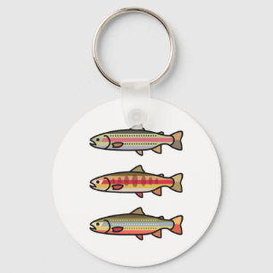 Llavero Regalo de pesca de trucha arroyo dorado arcoíris p