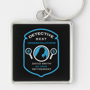 Llavero Regalo de retiro de trabajo con tema de detectives