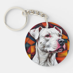 Llavero Regalo de retrato de Dogo Argentino para amantes d