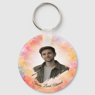 Llavero Regalo de San Valentín de acuarela con foto person