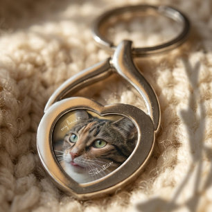 Llavero Regalo de simpatía conmemorativo de gato de plata