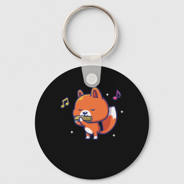 Llavero Regalo de sonido de música azul de Fox Harmonica I (Anverso)