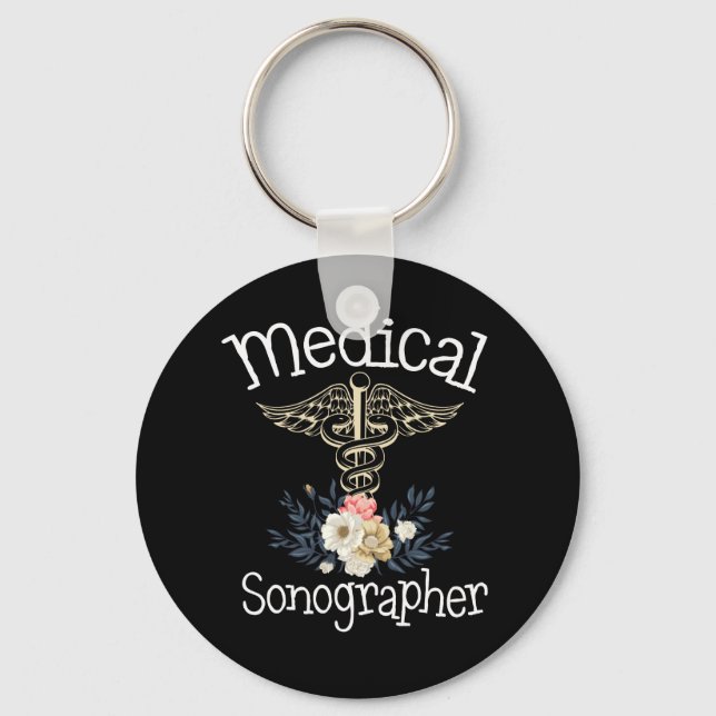 Llavero Regalo de sonografía cuta de sonógrafo médico (Anverso)