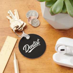 Llavero Regalo de taza de tipografía de guión de dentista