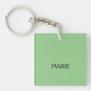 LLAVERO REGALO DE TEXTO SIMPLE MÍNIMO VERDE AGREGA TU NOMB