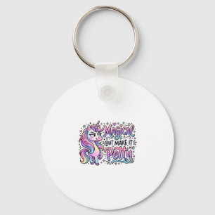 Llavero Regalo de Tipografía Mágica de Unicornio pero Hazl