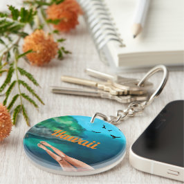 Llavero Regalo de vacaciones de Hawái pintura piernas azul