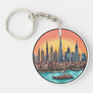 Llavero 🌆 Regalo de viaje de la ciudad de rascacielos de 