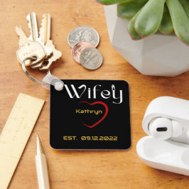 Llavero Regalo del aniversario del Boda Hubby Wifey