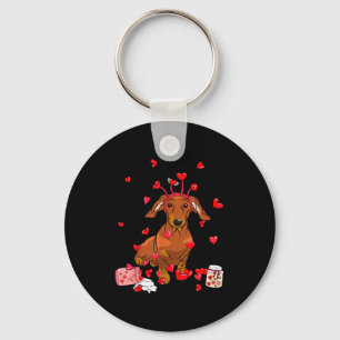 Llavero Regalo del día de San Valentín para perros salchic