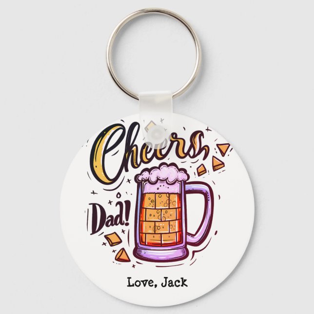 Llavero Regalo del Día del Padre Personalizado de los Niño (Anverso)