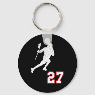 Llavero Regalo Del Reproductor De Lacrosse Número 27 Para