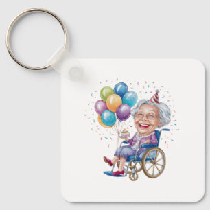 Llavero Regalo divertido de cumpleaños para abuela anciana