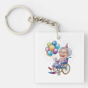 Llavero Regalo divertido de cumpleaños para abuela anciana