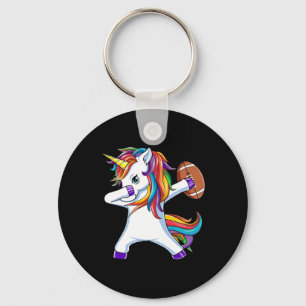 Llavero Regalo divertido de fútbol americano con unicornio