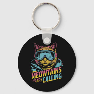 Llavero Regalo divertido de gato esquiando Accesorios para