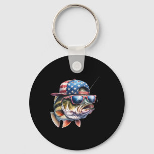 Llavero Regalo divertido de pesca y pescador Bandera Ameri