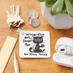 Llavero Regalo divertido para amantes de gatos con sarcasm