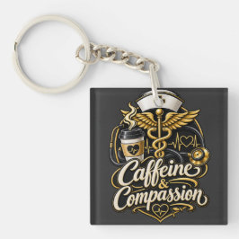 Llavero Regalo divertido para enfermeras: cafeína y compas