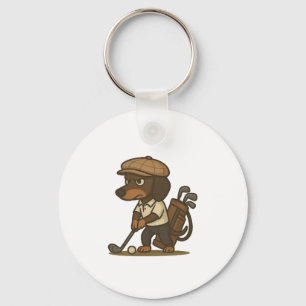 Llavero Regalo divertido para golfista � Dachshund en el T