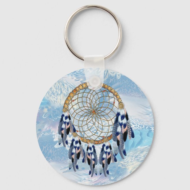 Llavero Regalo Exótico Blue Dream Catcher Groomsman (Anverso)