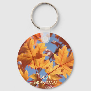 Llavero REGALO MEJOR ABUELA Hojas de Otoño Hoja de