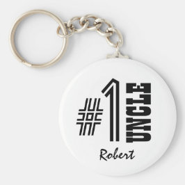 Llavero Regalo moderno en blanco y negro número uno